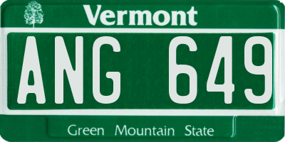 VT license plate ANG649
