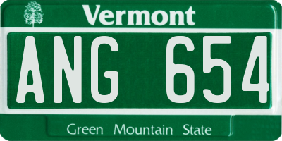 VT license plate ANG654