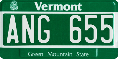 VT license plate ANG655