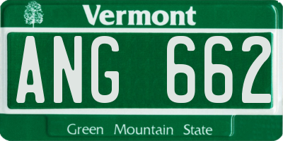 VT license plate ANG662