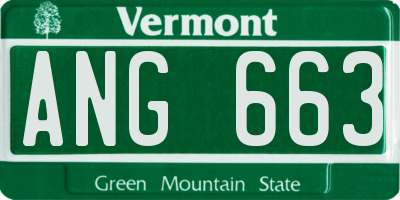 VT license plate ANG663