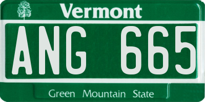 VT license plate ANG665