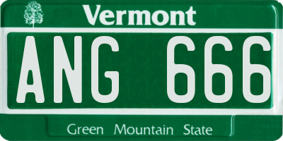 VT license plate ANG666