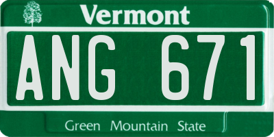 VT license plate ANG671