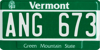 VT license plate ANG673