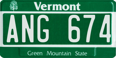 VT license plate ANG674