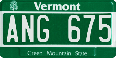 VT license plate ANG675