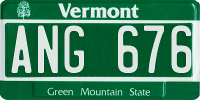 VT license plate ANG676