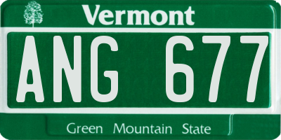 VT license plate ANG677
