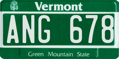 VT license plate ANG678
