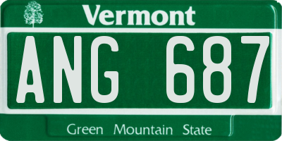 VT license plate ANG687