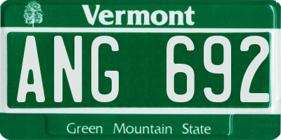 VT license plate ANG692