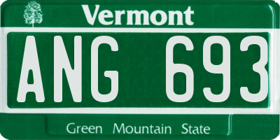 VT license plate ANG693
