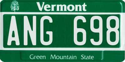 VT license plate ANG698