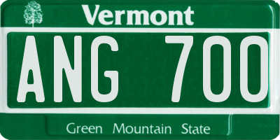 VT license plate ANG700