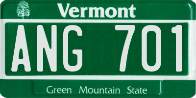 VT license plate ANG701