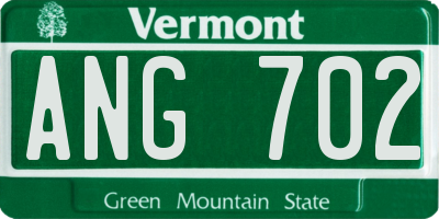 VT license plate ANG702