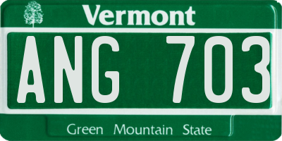 VT license plate ANG703