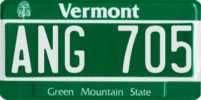 VT license plate ANG705