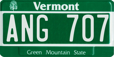 VT license plate ANG707