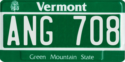 VT license plate ANG708