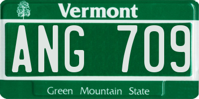 VT license plate ANG709