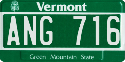 VT license plate ANG716