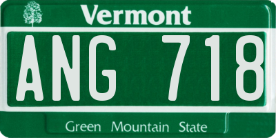 VT license plate ANG718