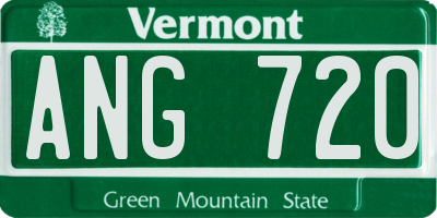 VT license plate ANG720