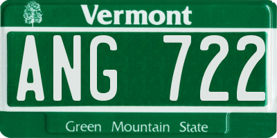 VT license plate ANG722