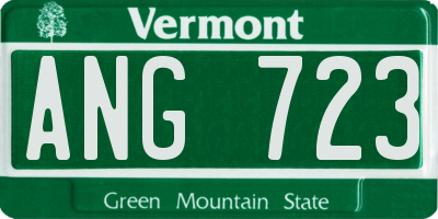 VT license plate ANG723