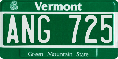VT license plate ANG725