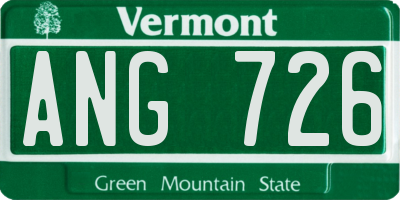 VT license plate ANG726