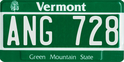 VT license plate ANG728