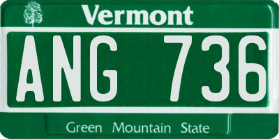 VT license plate ANG736