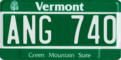 VT license plate ANG740