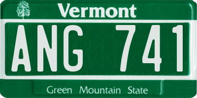 VT license plate ANG741