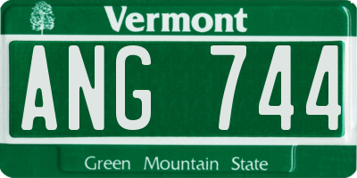 VT license plate ANG744