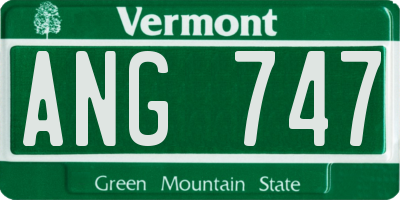VT license plate ANG747