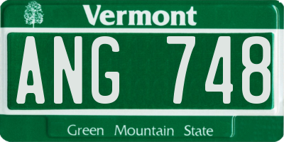 VT license plate ANG748