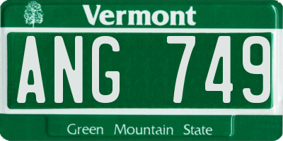 VT license plate ANG749