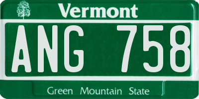 VT license plate ANG758