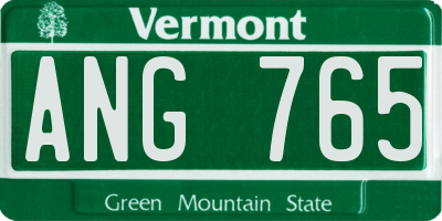 VT license plate ANG765