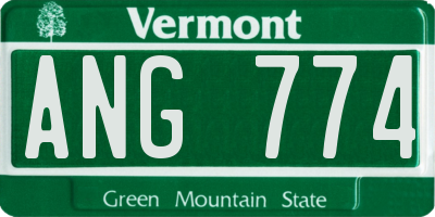 VT license plate ANG774