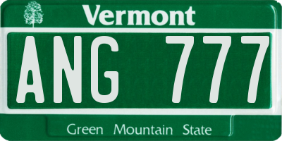 VT license plate ANG777