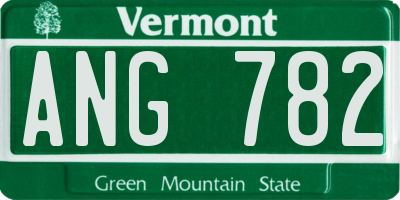 VT license plate ANG782