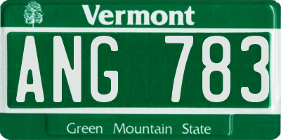 VT license plate ANG783
