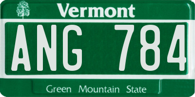 VT license plate ANG784