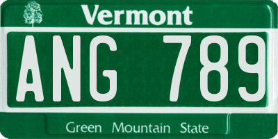 VT license plate ANG789