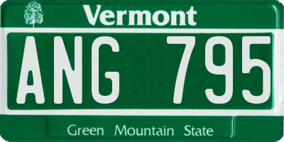 VT license plate ANG795